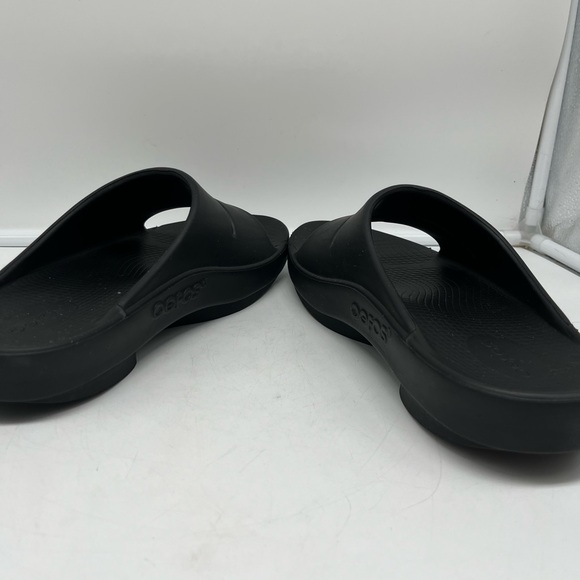 OOFOS OOAAH Unisex Womens 10 Mens 8 Black Slide Sandals Comfort Recovery Used - Picture 5 of 8